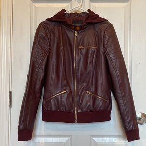 Guess Leather Bomber/Moto Jacket